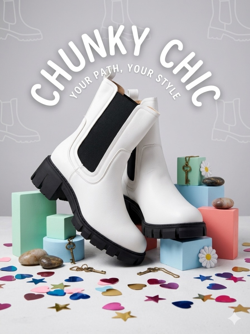 Chic Cream Heeled Boots